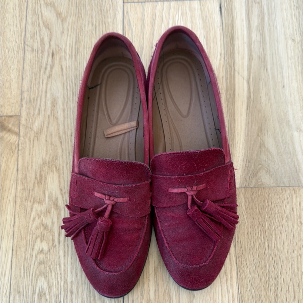 G.H. Bass & Co. Burgundy Suede Loafers